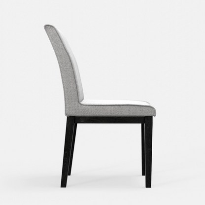 Set of two vintage black Cove Side Chairs by Start2Finish, showcasing sleek design and sturdy wooden construction.