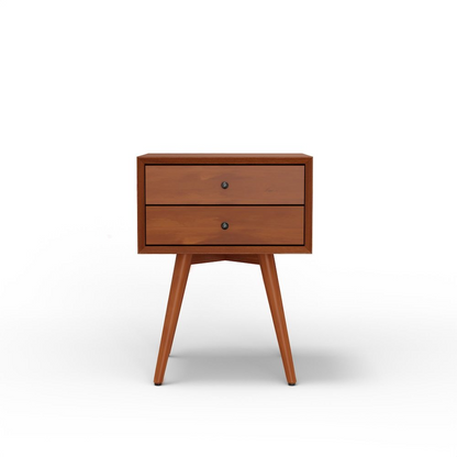 Flynn Small Nightstand in Acorn by Start2Finish, wooden bedside table with a modern design and storage drawer.