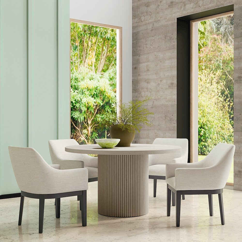 Start2Finish Reba Urban Side Chairs set of 2 with modern design and sleek black upholstered seats and wooden legs.