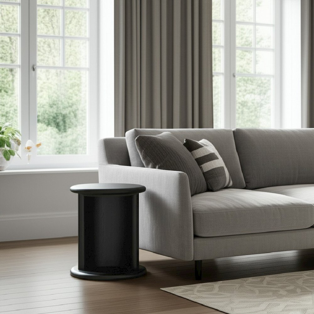 Gabrielle End Table by Start2Finish in black with a sleek, modern design, featuring a smooth tabletop and sturdy legs.