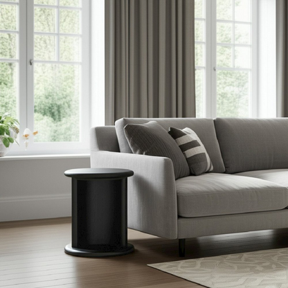 Gabrielle End Table by Start2Finish in black with a sleek, modern design, featuring a smooth tabletop and sturdy legs.
