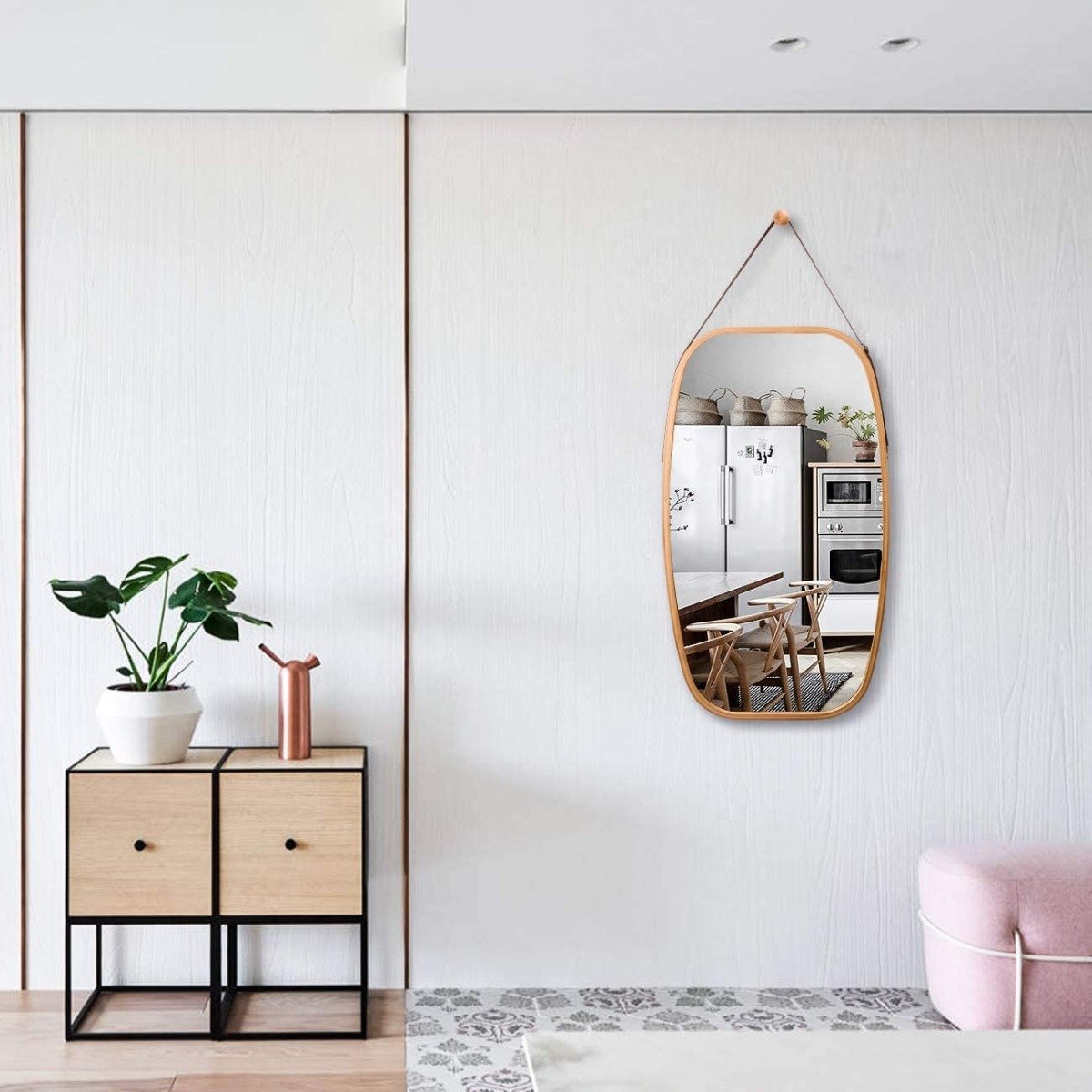 CARLA HOME Hanging Full LengthWall Mirror - Solid Bamboo Frame and