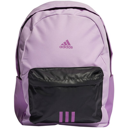 Start2Finish Adidas Classic Badge of Sport 3-Stripes backpack with large front logo and adjustable shoulder straps.