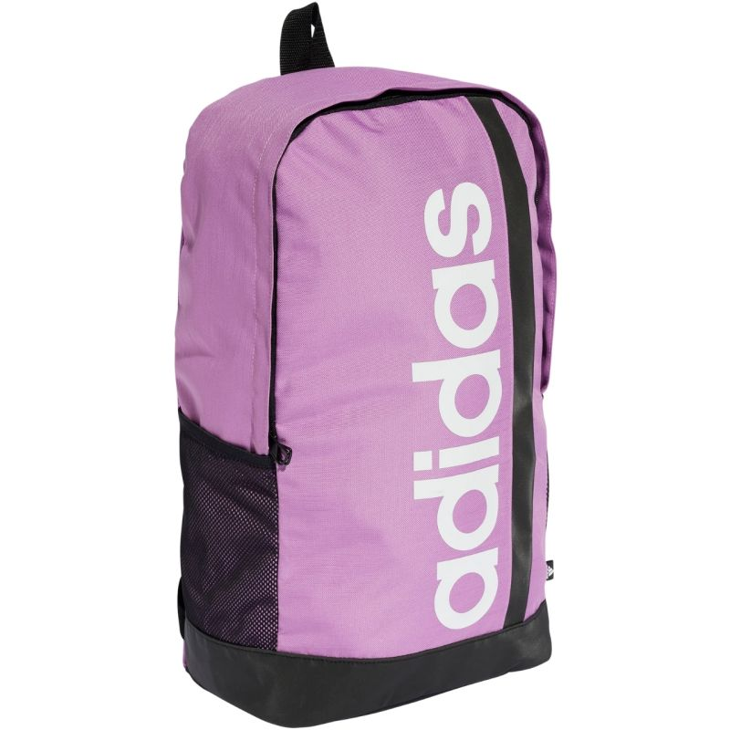 Start2Finish Adidas Essentials Linear IZ1902 backpack with multiple compartments and adjustable straps, black and gray color.
