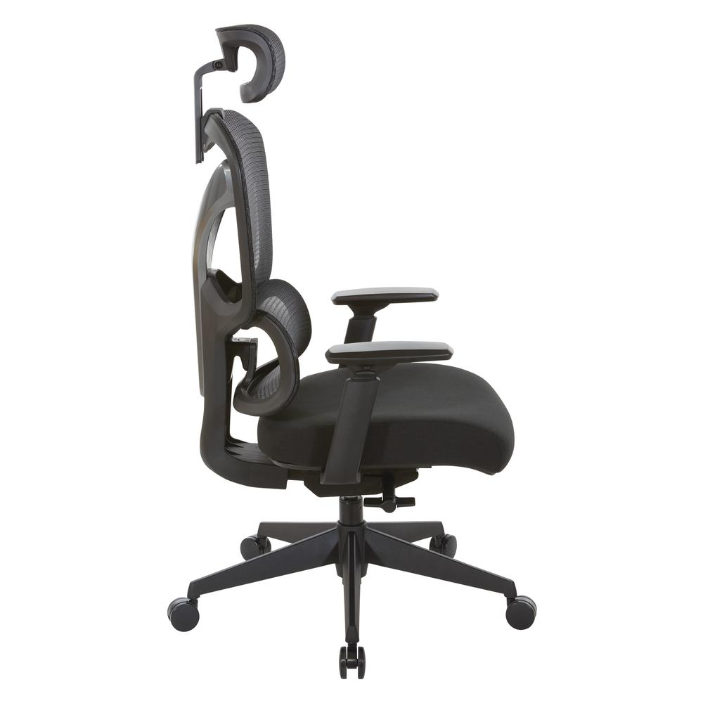 Start2Finish mesh back manager’s chair with adjustable headrest, ergonomic office chair with breathable mesh upholstery.