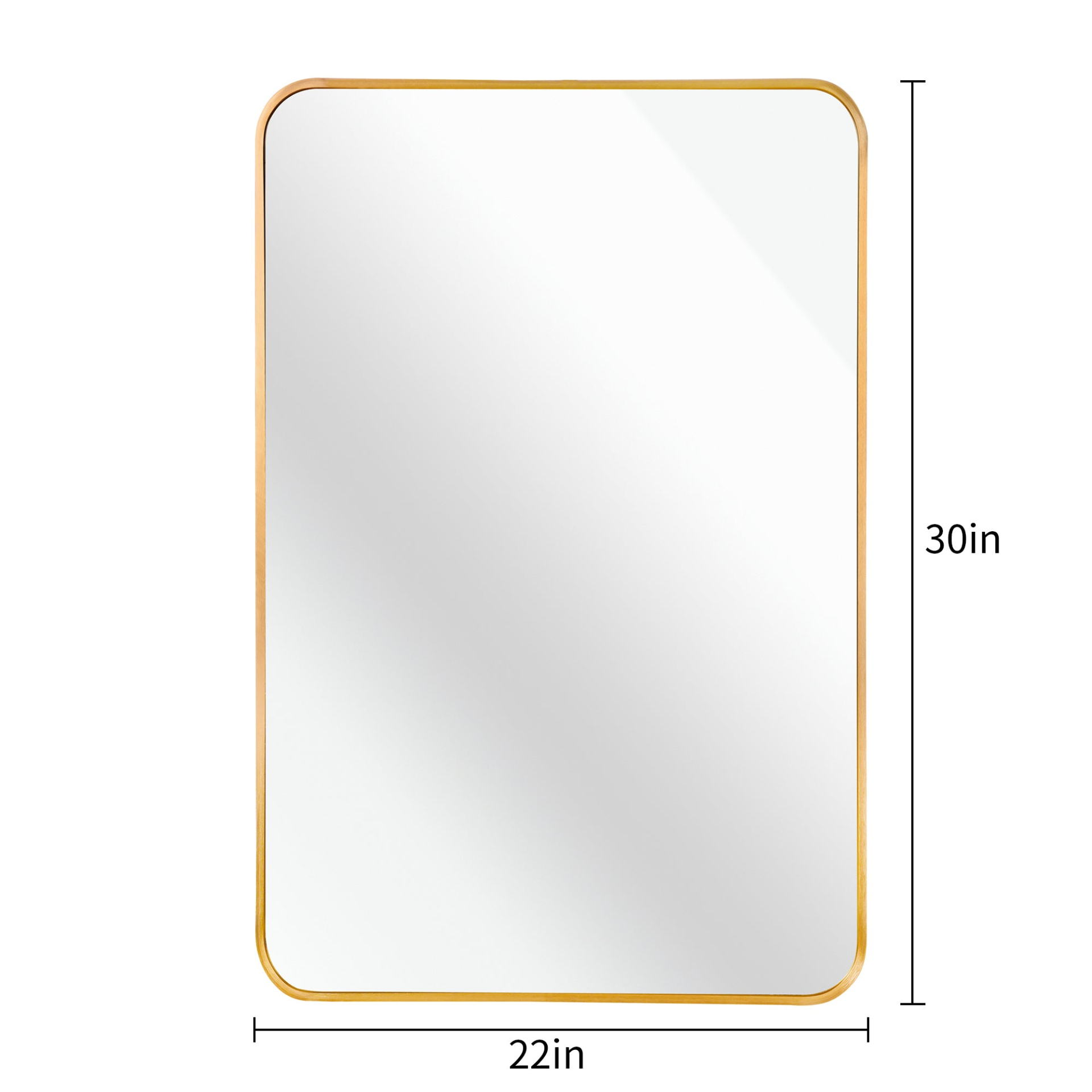 Rectangular metal frame wall mirror for bathroom, bedroom, or entryway decor, featuring a sleek design and modern finish.