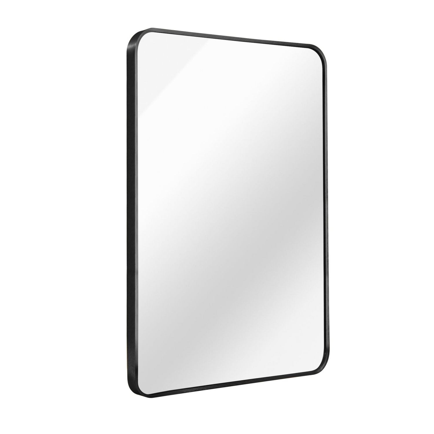 Rectangular metal frame wall mirror for bathroom, bedroom, or entryway decor, with sleek design and polished finish.