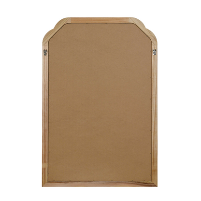 Start2Finish rounded corner solid wood wall mirror with natural finish, suitable for bathroom, bedroom, entryway, or living room.