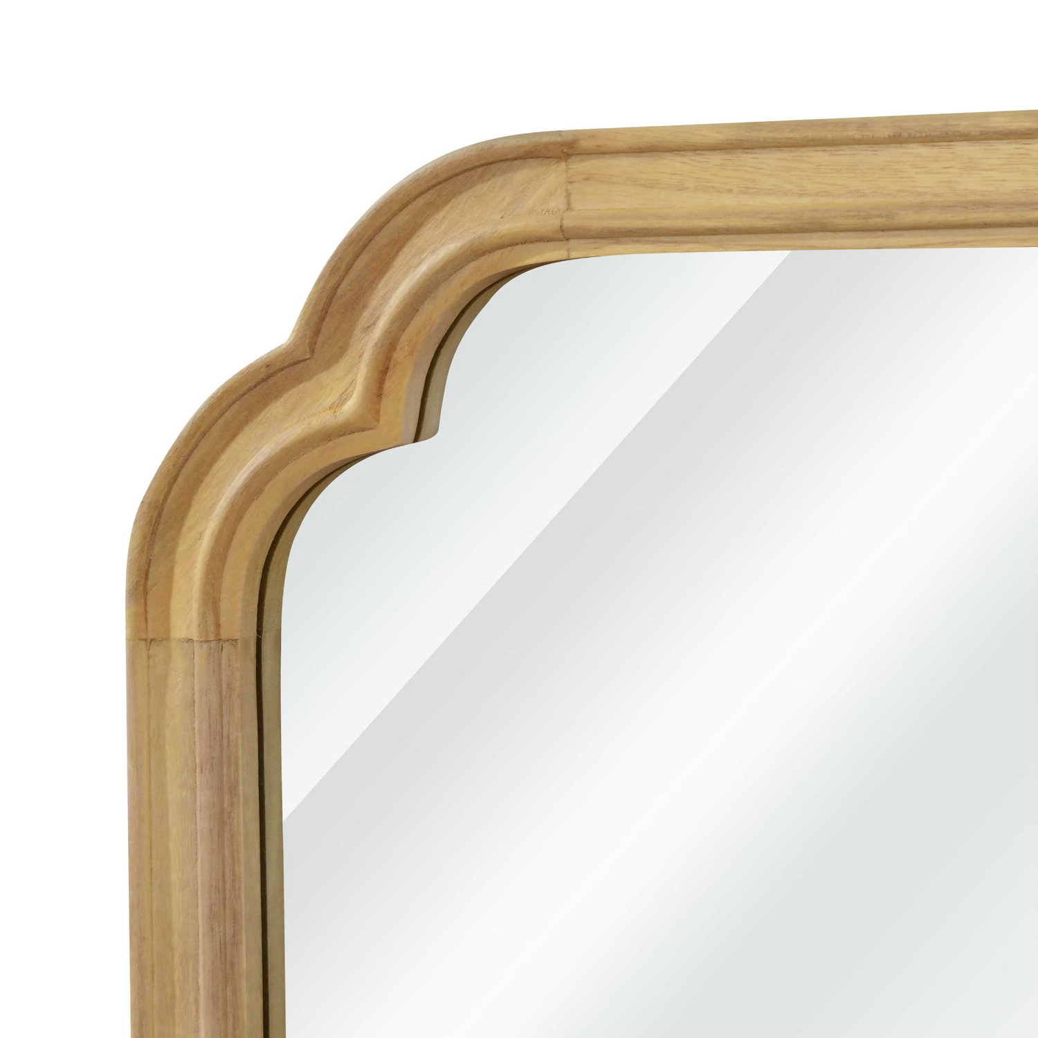 Start2Finish rounded corner solid wood wall mirror with a sleek frame, ideal for bathroom, bedroom, entryway, or living room decor.