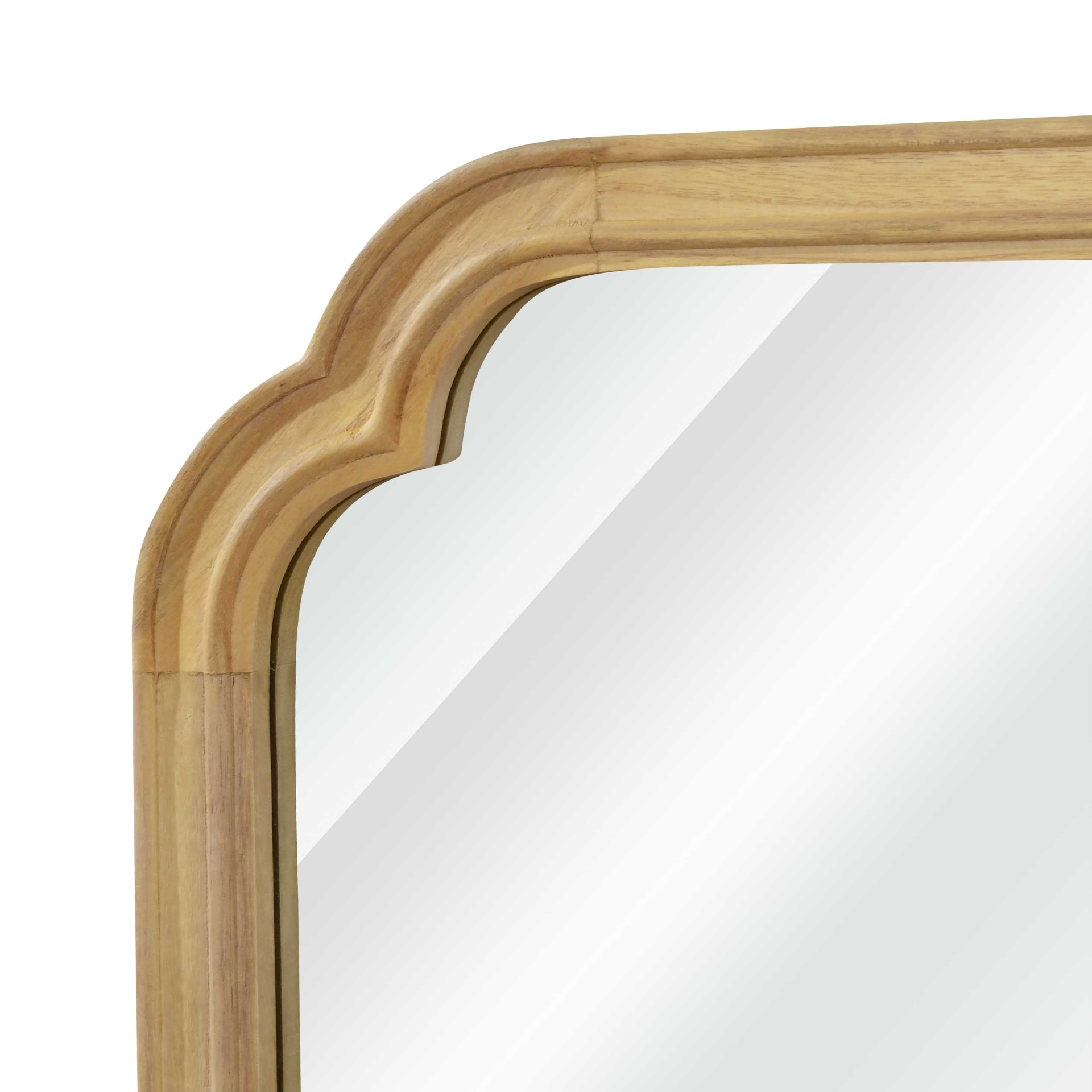 Start2Finish rounded corner solid wood wall mirror with a sleek frame, ideal for bathroom, bedroom, entryway, or living room decor.