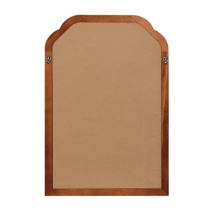 Start2Finish rounded corner solid wood wall mirror with a natural finish, suitable for bathroom, bedroom, entryway, or living room decor.