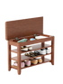 Full-length walnut wood rotating mirror with coat rack and storage, adjustable sizes for bedroom or entryway, by Start2Finish.
