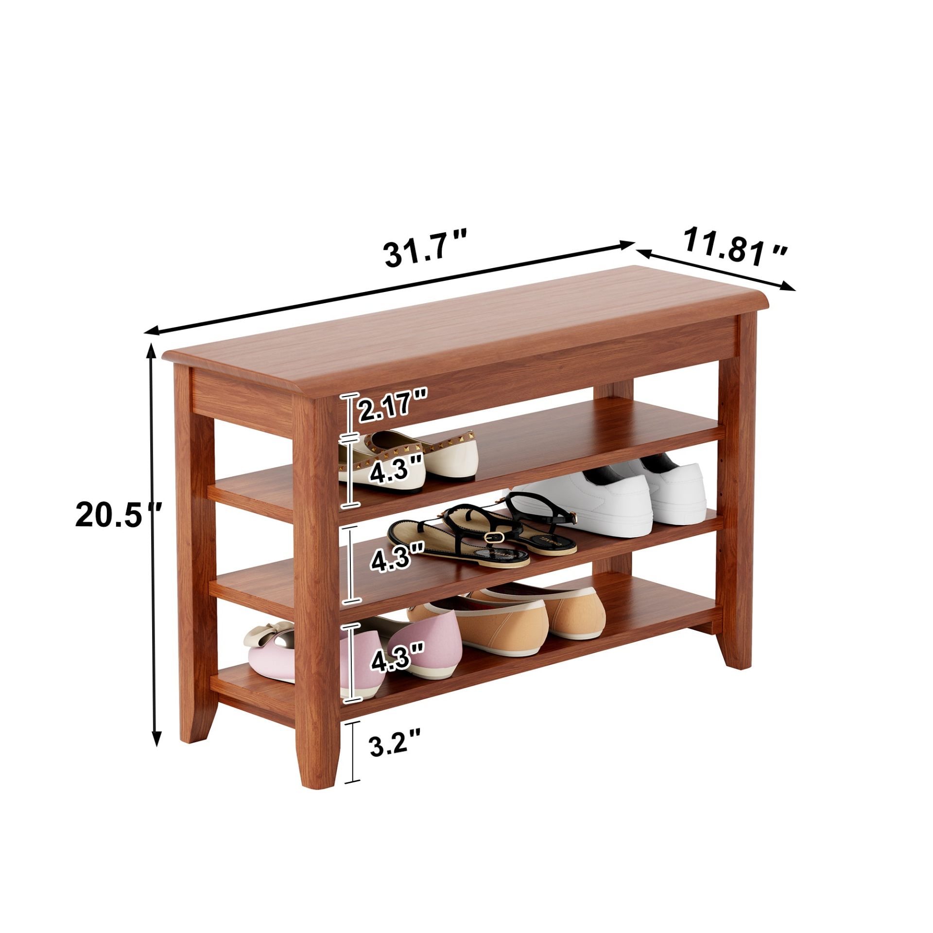 Start2Finish rotating full-length mirror with coat rack, solid walnut wood, adjustable size, ideal for bedroom, entryway, dressing area