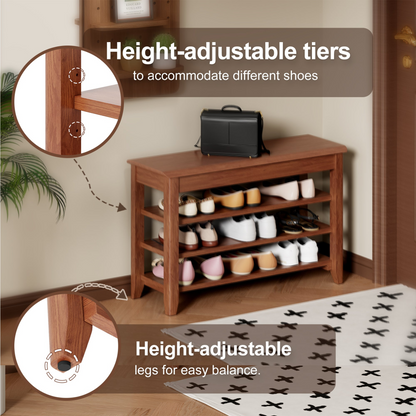 Start2Finish walnut full-length mirror with coat rack, solid wood, adjustable size, ideal for bedroom, entryway, or dressing area