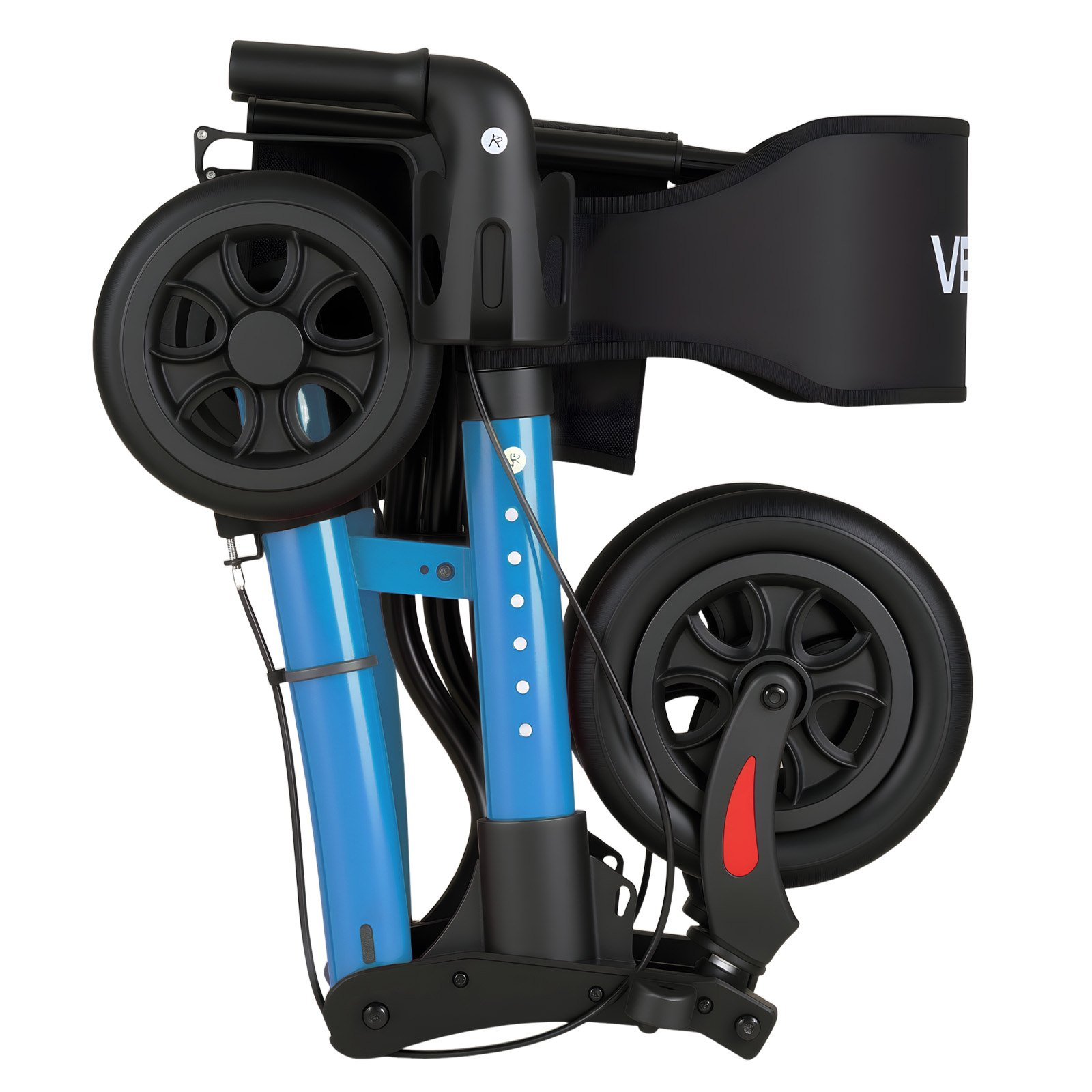 Start2Finish VEVOR rollator walker with seat, lightweight aluminum, adjustable handles, PU wheels, cup and cane holder for seniors.