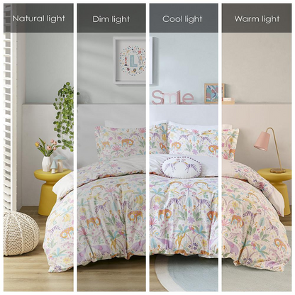 Start2Finish floral reversible cotton duvet cover set with matching throw pillow, featuring colorful flower patterns and soft fabric.