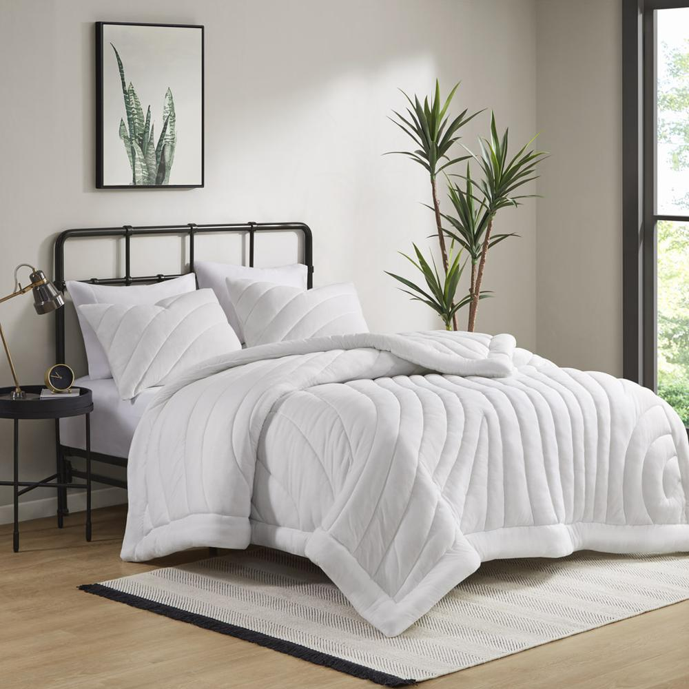 Poly jersey puffy comforter set by Start2Finish featuring a soft, quilted design with plush fabric in neutral tones.