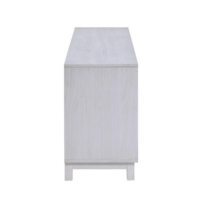 White walnut finish Summit 70-inch TV stand with fireplace, sleek console by Start2Finish, featuring ample storage and modern design