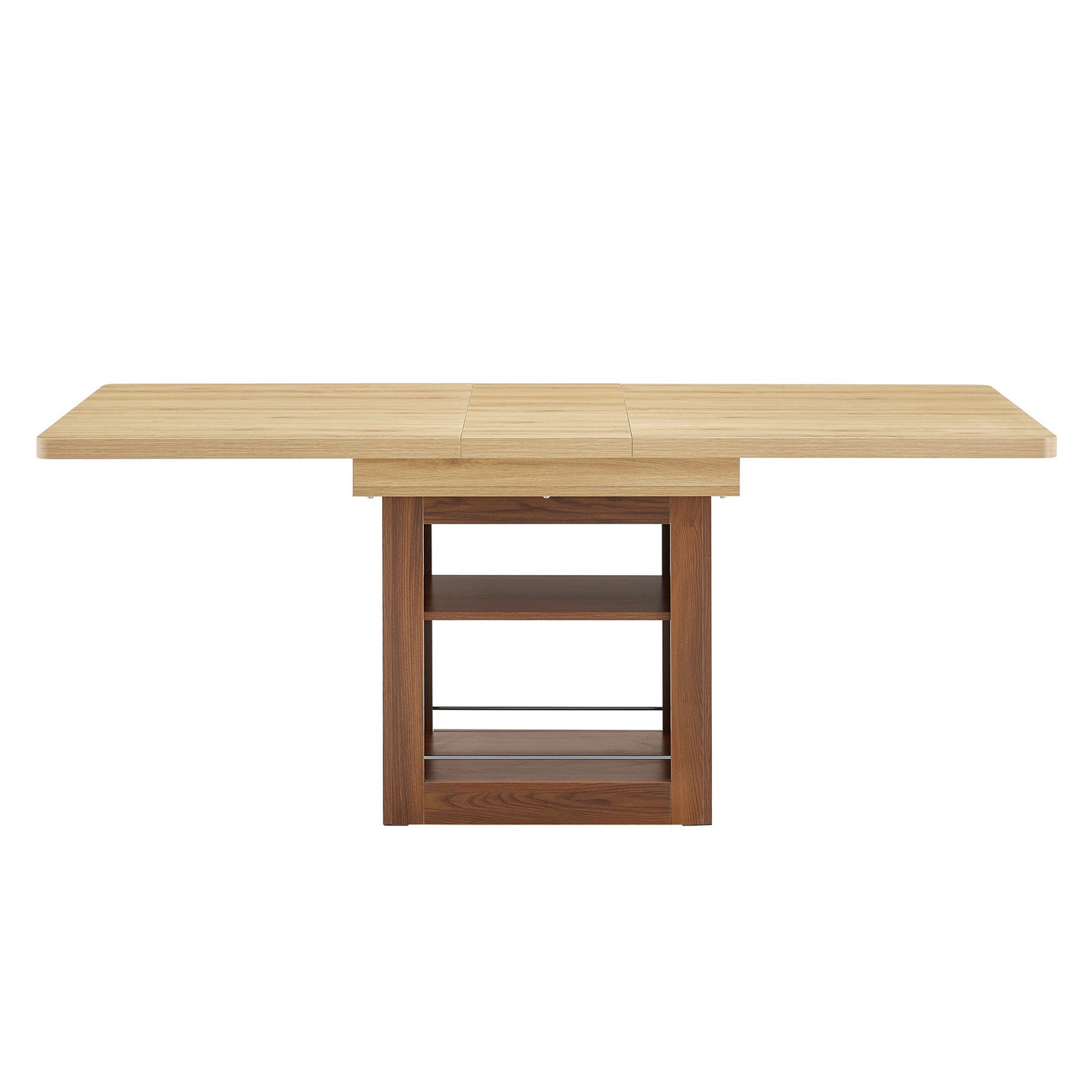 Rectangular MDF walnut dining table with storage, expandable for kitchen, dining room, or apartment dining by Start2Finish