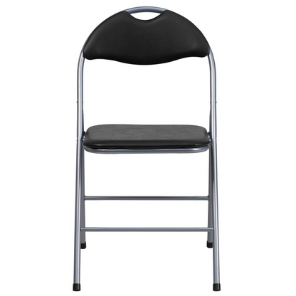 Set of 2 Start2Finish padded metal folding chairs with cushioned seats and backrests, suitable for indoor and outdoor use.