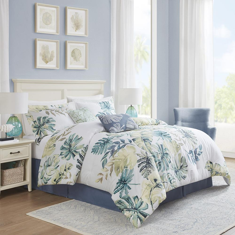 Cotton printed 6-piece comforter set by Start2Finish with colorful floral patterns and matching pillow shams on a bed.