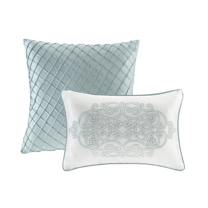 Start2Finish 12-piece comforter set with matching cotton bed sheets, featuring soft bedding and coordinated design.