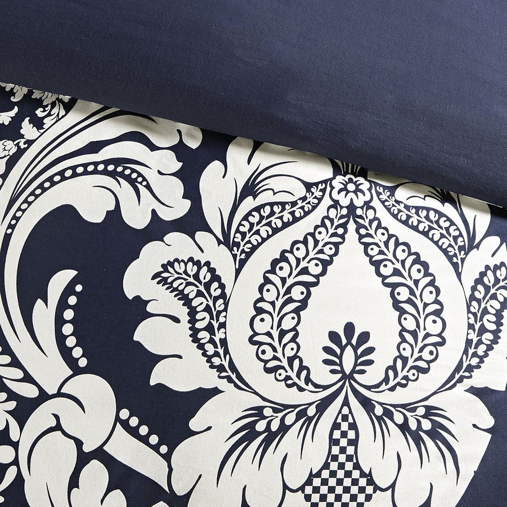 Vienna 6-piece printed duvet cover set in indigo color by Start2Finish, featuring intricate pattern and matching pillowcases.