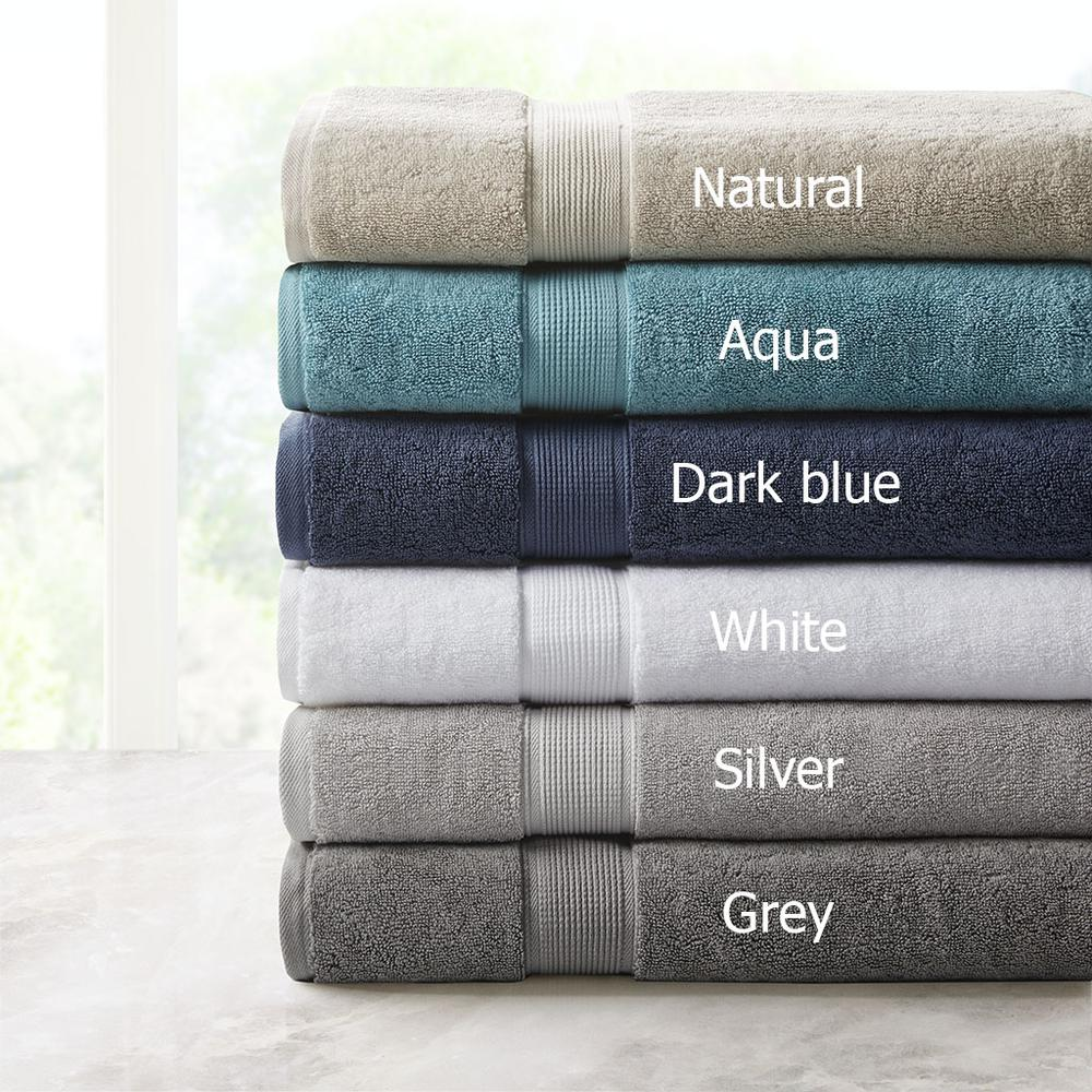Start2Finish 100% cotton bath sheet antimicrobial 2-piece set, showing plush, white, textured towels with a folded and spread-out view.