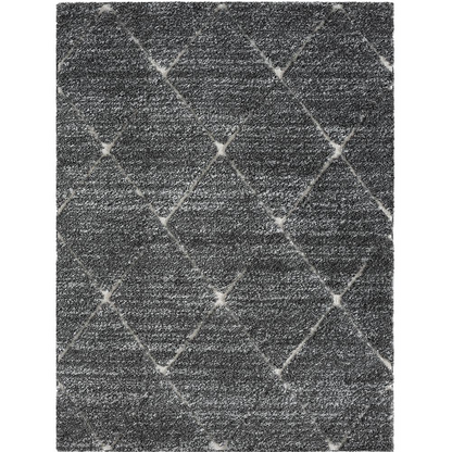 Start2Finish Talas Trellis Area Rug in grey and cream with geometric trellis pattern, suitable for modern living spaces.