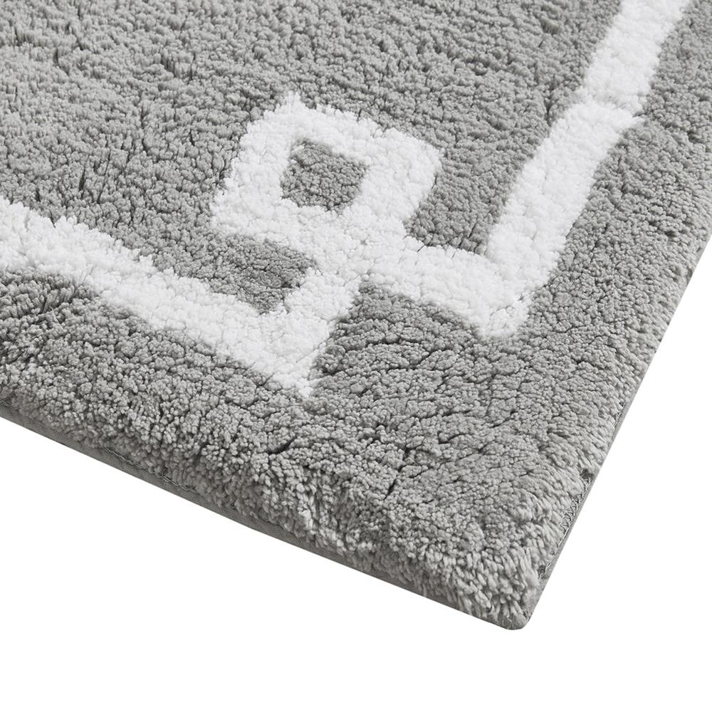 Start2Finish cotton tufted bath rug 20x30 features soft, textured white fabric perfect for bathroom decor.