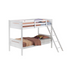 White Littleton Wood Twin Over Twin Bunk Bed by Start2Finish showing the sturdy twin bunk bed with safety rails and clean white finish