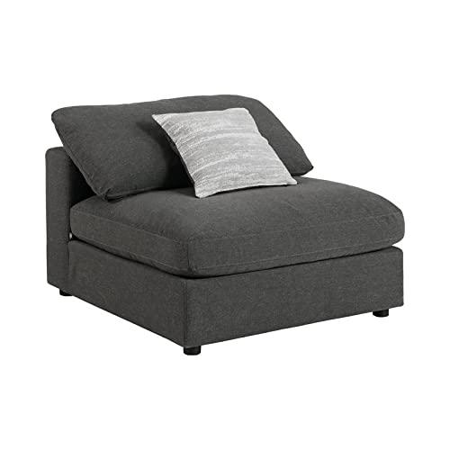 Serene 4-piece charcoal upholstered modular sectional sofa by Start2Finish, showing plush cushions and modern design.