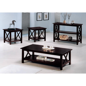 Rachelle 3-piece Rectangular Coffee Table Set Deep Merlot