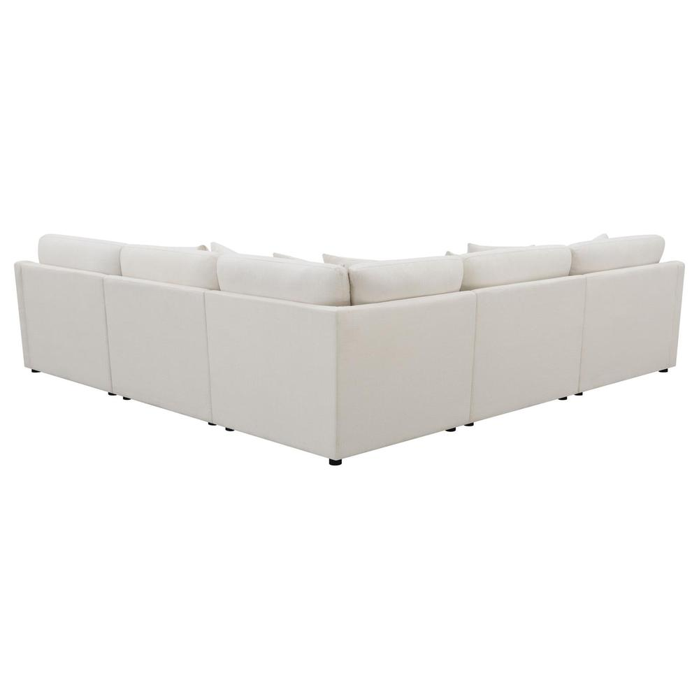 Start2Finish Hobson 6-piece ivory upholstered modular sectional sofa with plush cushions and modern design.