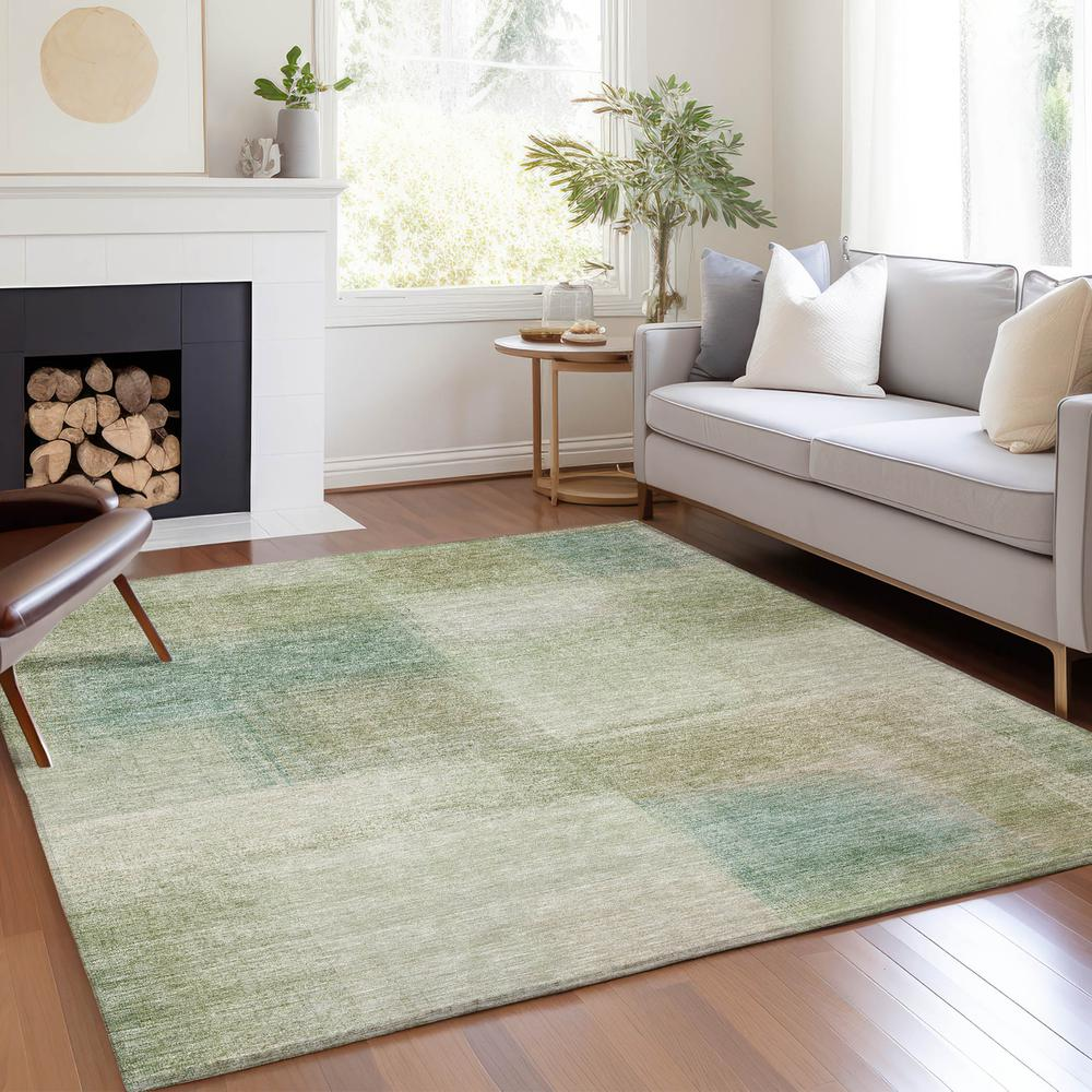 Start2Finish Chantille ACN742 green 10x14 rug with intricate woven pattern and soft texture, ideal for living room or bedroom decor.