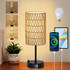 Start2Finish brown rattan and metal table lamp with a rattan shade, ideal for dining room, living room, or entryway lighting.
