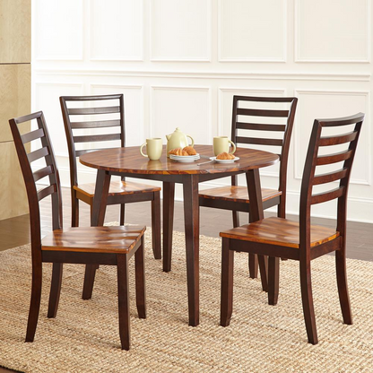 Start2Finish Abaco 5-piece dining set with table and four chairs, featuring modern design and wood finish.