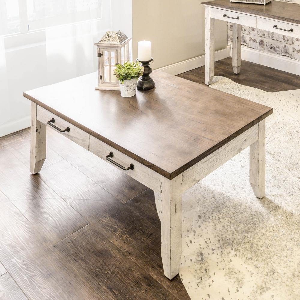 Start2Finish Bear Creek Cocktail Table with a sleek wooden top and modern metal legs, ideal for living room or lounge areas.