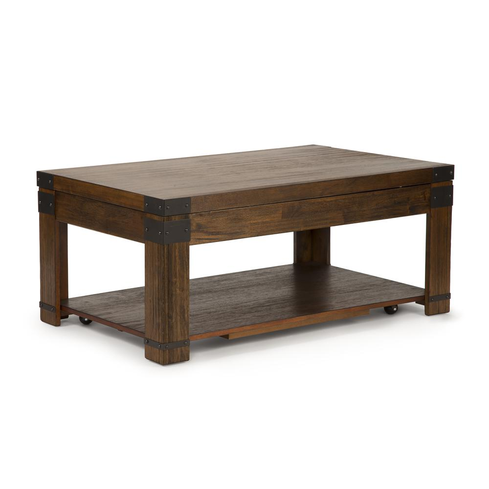 Start2Finish Arusha Lift Top Cocktail Table with wood finish and modern design, showing the table&
