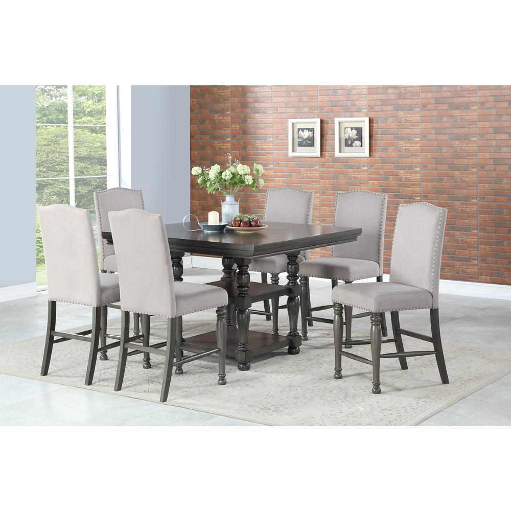 Caswell counter chair by Start2Finish with a cushioned seat and backrest, featuring a sleek wooden frame and modern design