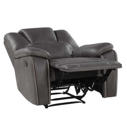 Start2Finish Katrine manual recliner chair in charcoal fabric, featuring a cushioned seat and backrest for comfortable seating.