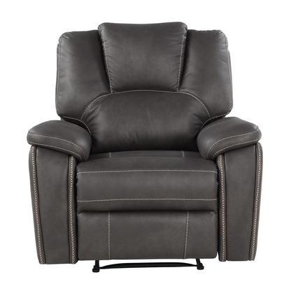 Start2Finish Katrine Manual Recliner in charcoal fabric, showcasing a modern, comfortable armchair with recline features.