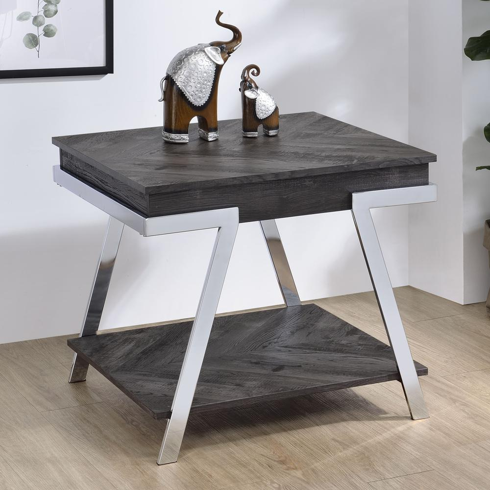 Start2Finish Roma end table featuring a sleek wooden surface and tapered legs, ideal for living room or bedroom decor.