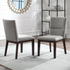 Brown Amalie Side Chair by Start2Finish with a wooden frame and cushioned seat, shown from a side angle.