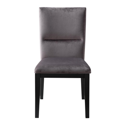Gray Amalie Side Chair by Start2Finish with a modern design, featuring a cushioned seat and sleek metal legs.