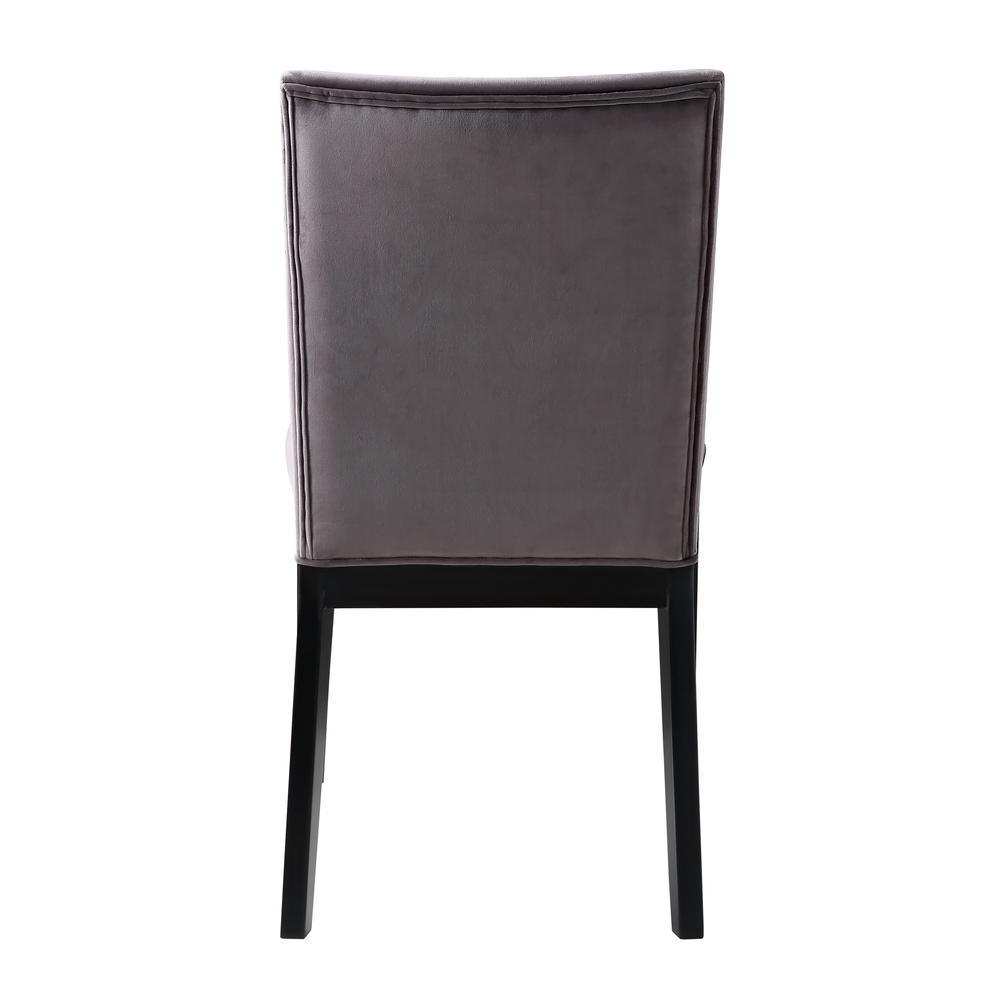 Start2Finish Amalie Grey Side Chair with upholstered seat and back, modern design, and wooden legs.