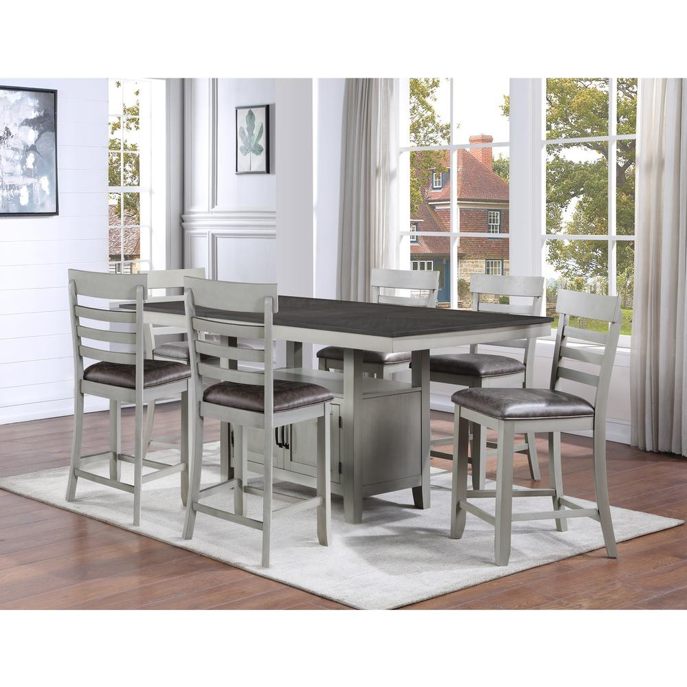 Start2Finish Hyland 7-piece dining set with wooden table and matching chairs, ideal for modern kitchen or dining room.