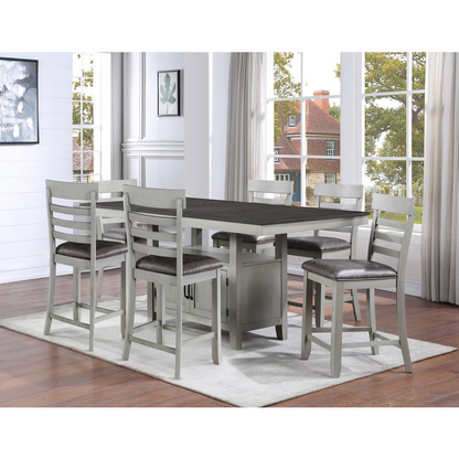 Start2Finish Hyland 7-piece dining set with wooden table and matching chairs, ideal for modern kitchen or dining room.