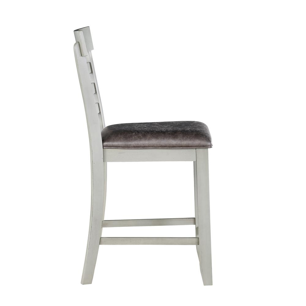 Gray Hyland Counter Chair by Start2Finish with a padded seat and backrest, metal legs, and modern design for kitchen or bar area.