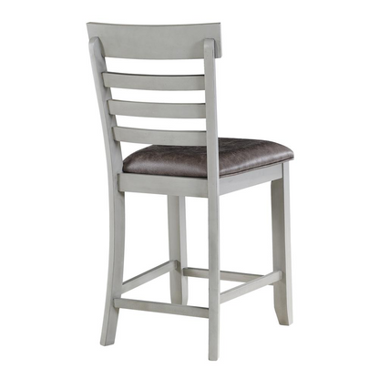 Gray Hyland Counter Chair by Start2Finish with a padded seat and backrest, modern design, and sturdy metal legs.